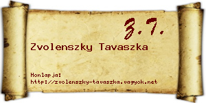 Zvolenszky Tavaszka névjegykártya